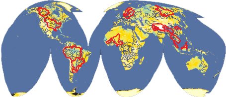 World with Basins Outlined